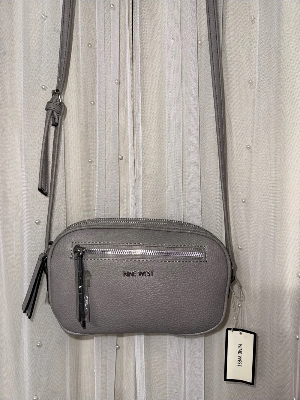 New grey crossbody purse